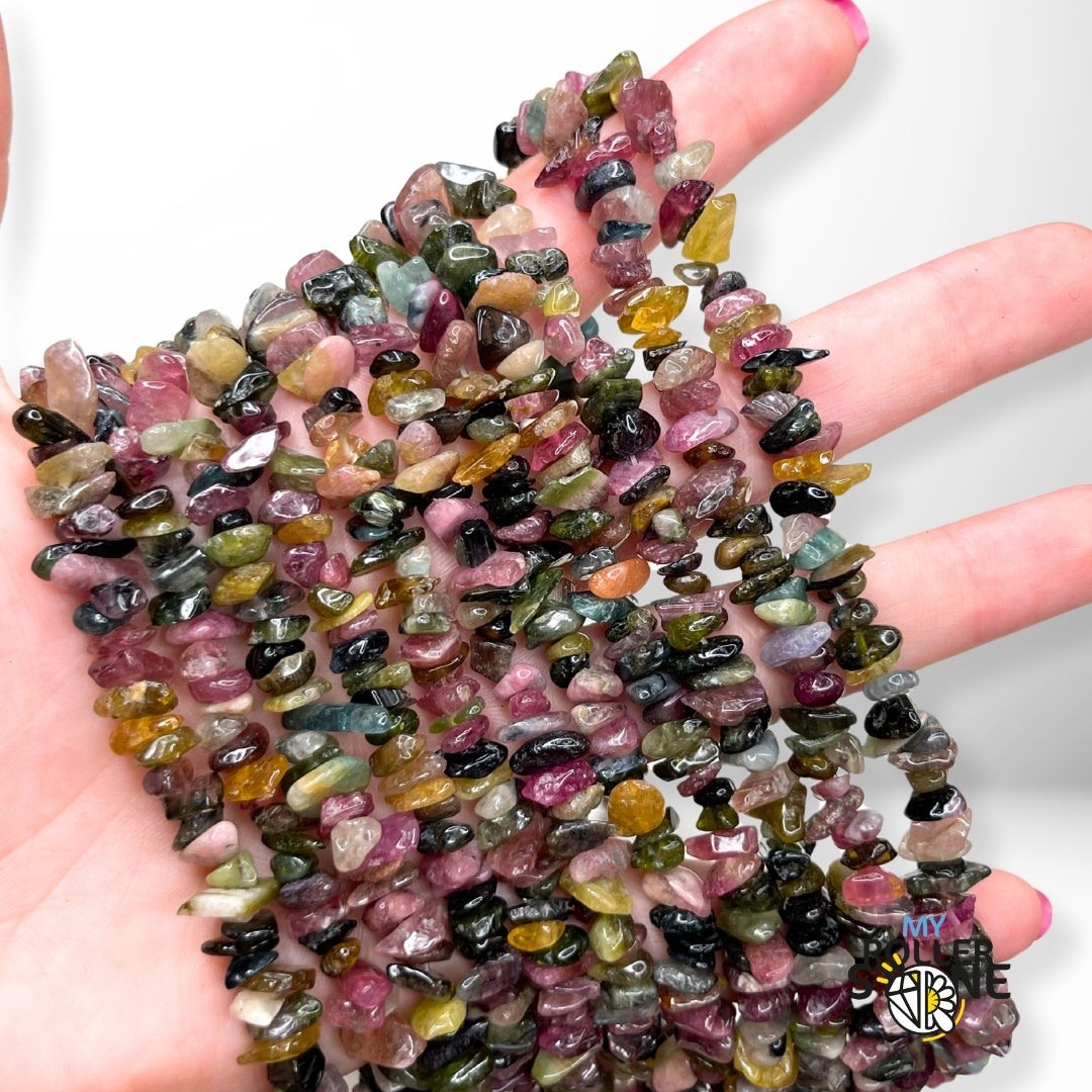 Perle Chips Tourmaline Multicolore 5A (40 CM)