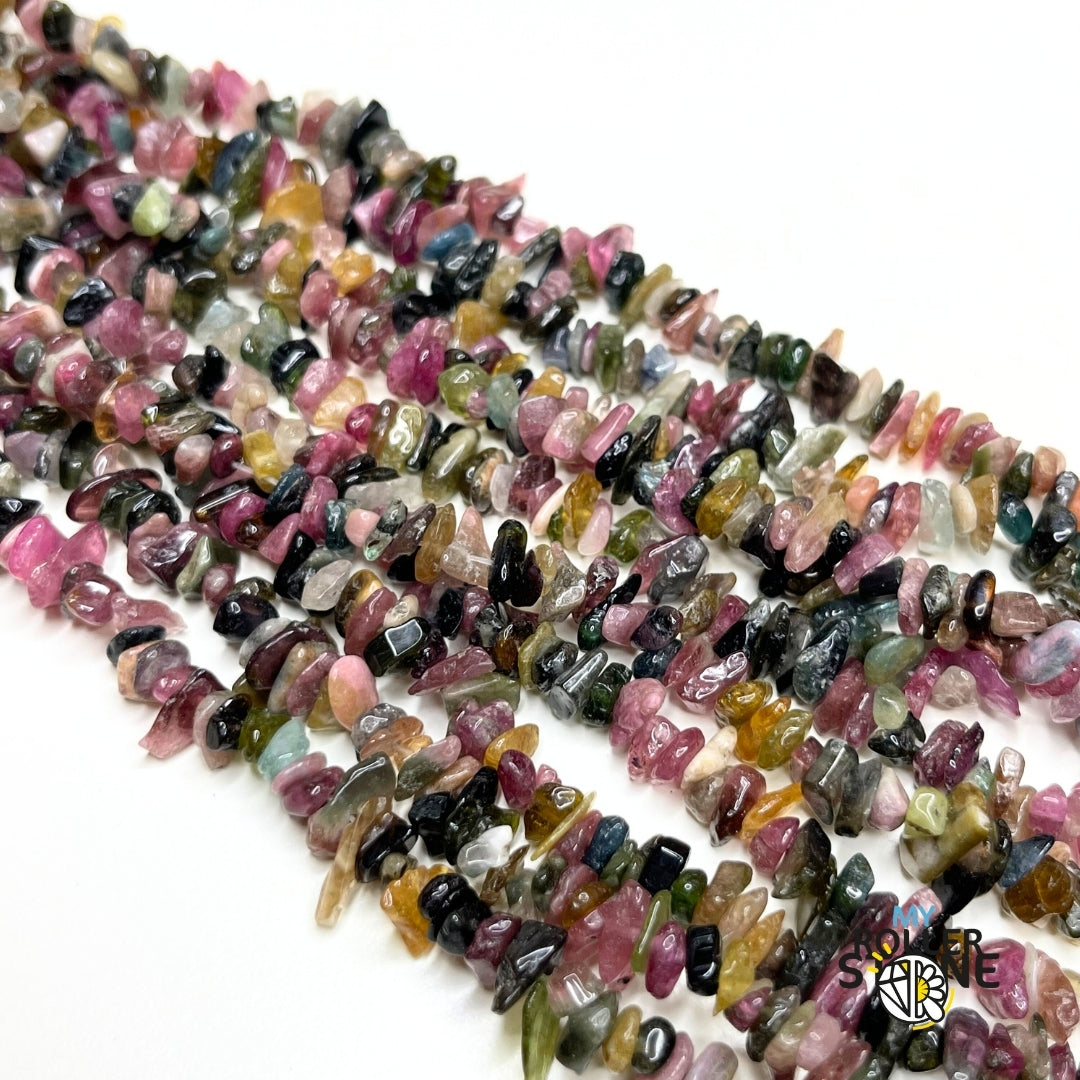 Perle Chips en Tourmaline Multicolore 5A (40 CM)