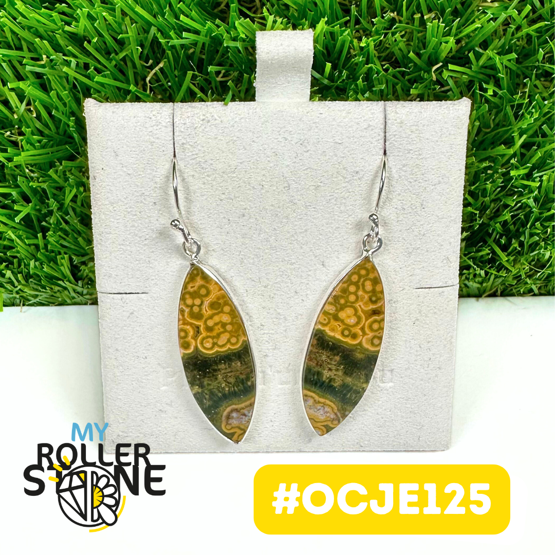 Boucles d'oreilles Jaspe océan Argent 925 #OCJE125