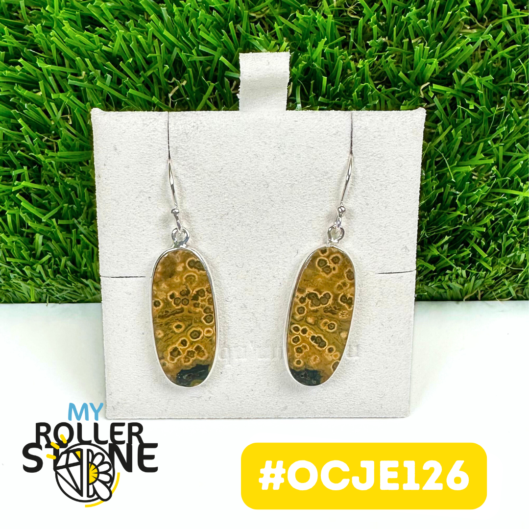 Boucles d'oreilles Jaspe océan Argent 925 #OCJE126