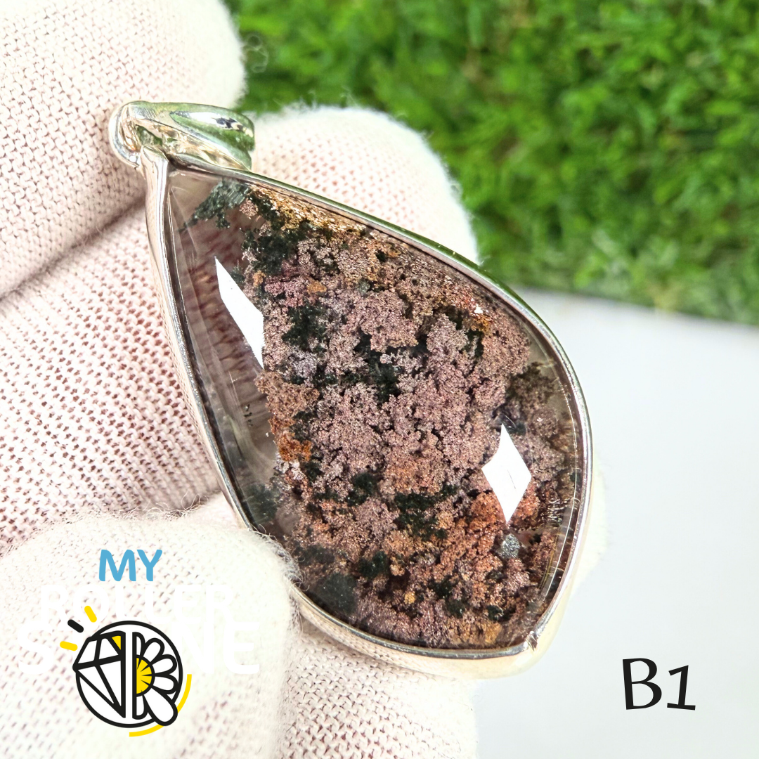 Pendentif Lodolite et Argent 925 B1