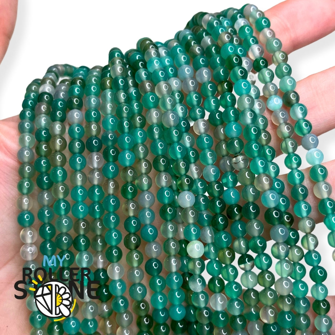 Perle Agate verte 4 MM