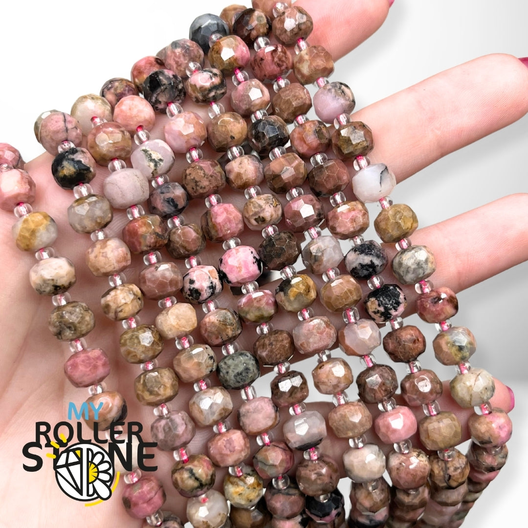 Perles Rondelles Rhodonite Australienne Facettées