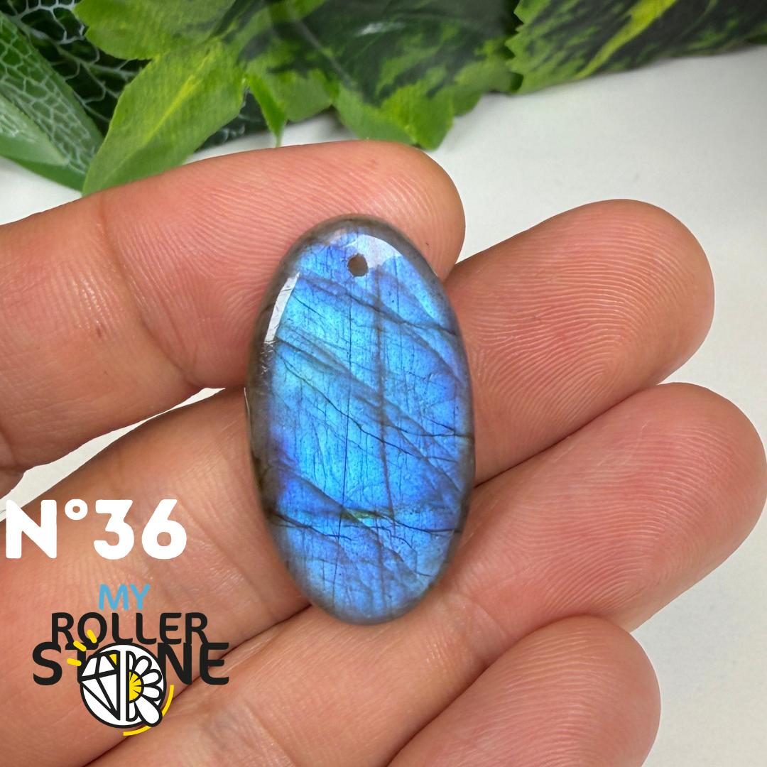Pendentif Labradorite blue fire percé 5A