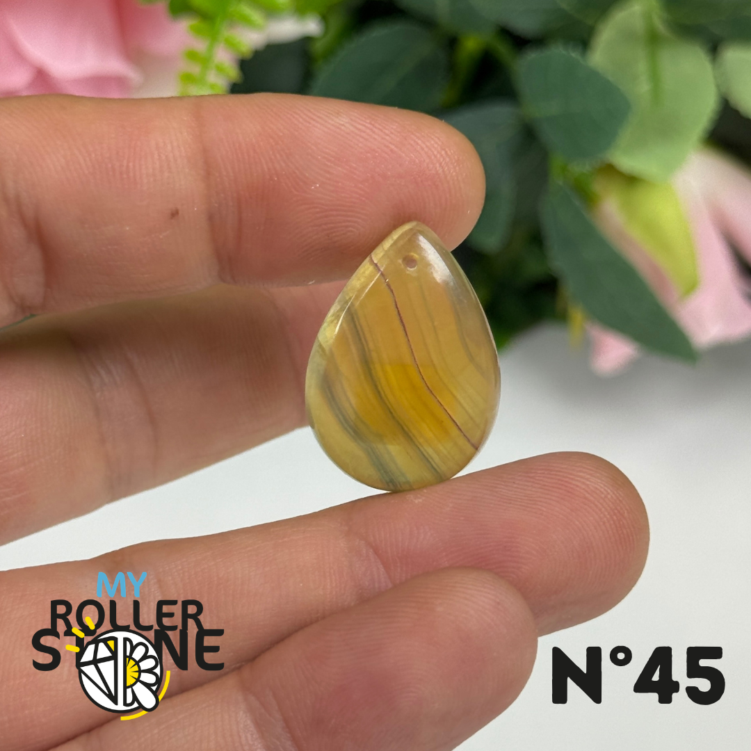 Pendentif Percé en Fluorite Multicolore à Bandes Dorées – Qualité 5A