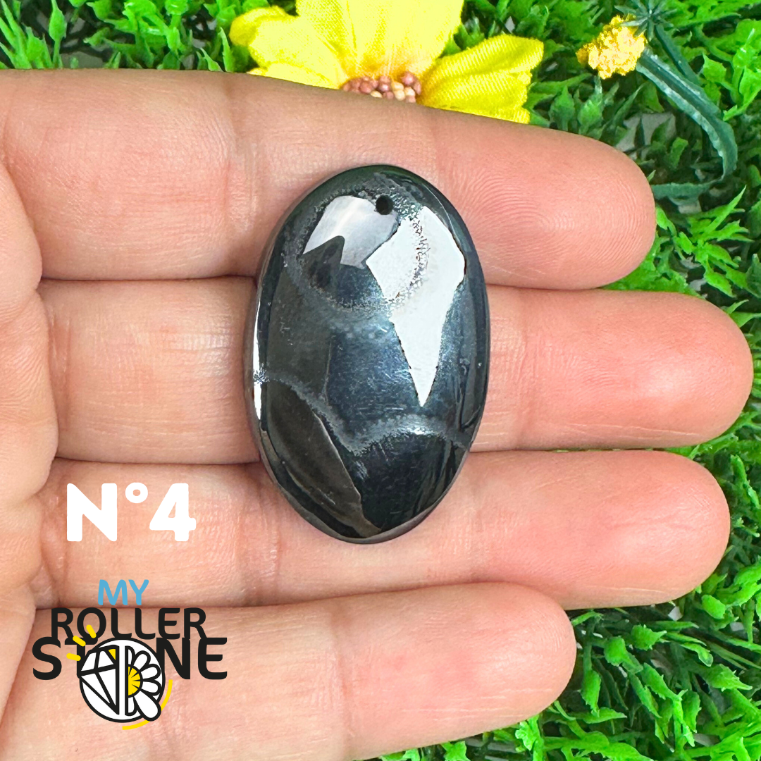 Pendentif Percé Psilomelane Argenté