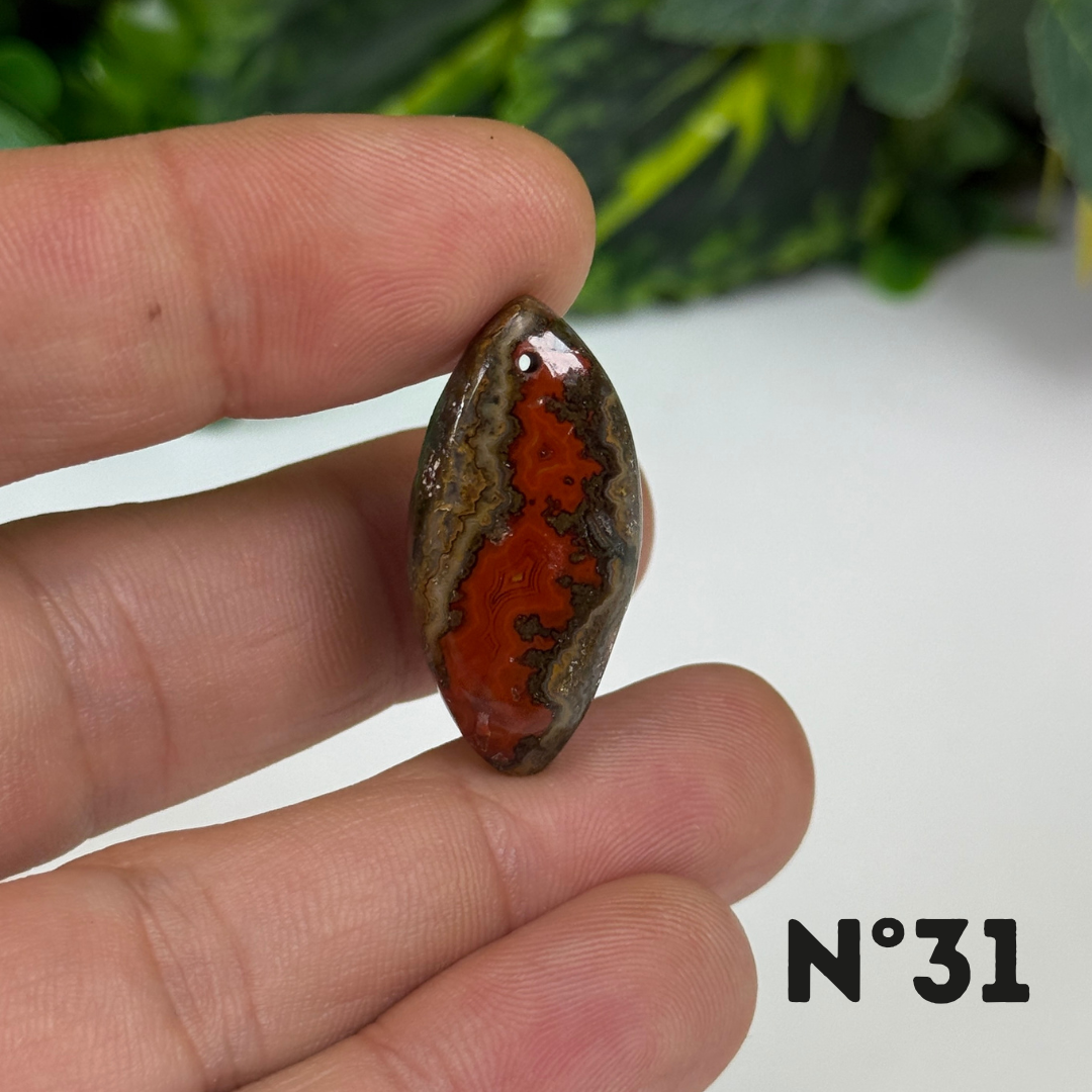 Pendentif Agate Marocaine 5A percé