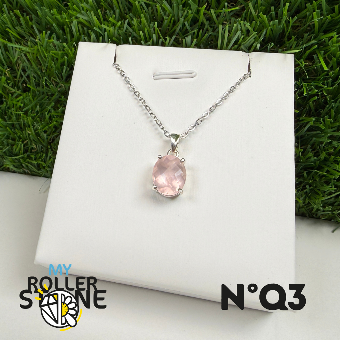Pendentif Quartz rose Argent 925 #QR3