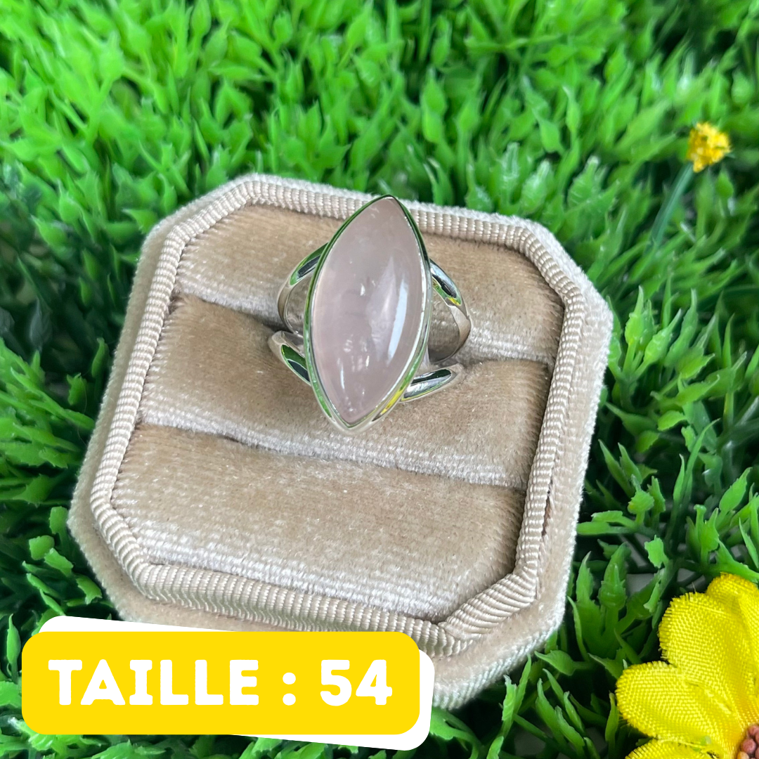 Bague Argent en Quartz rose #106