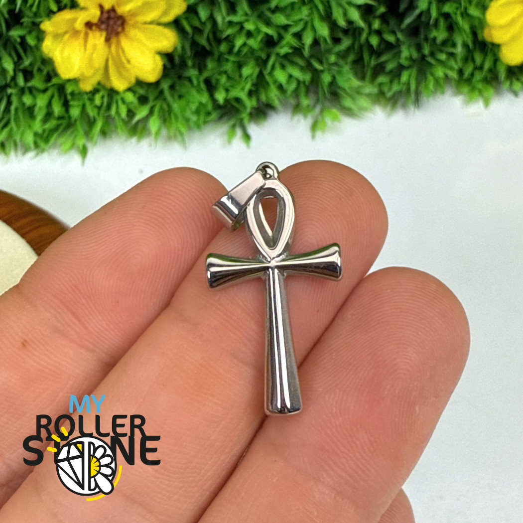 Pendentif Croix Ankh Acier inoxydable Argenté