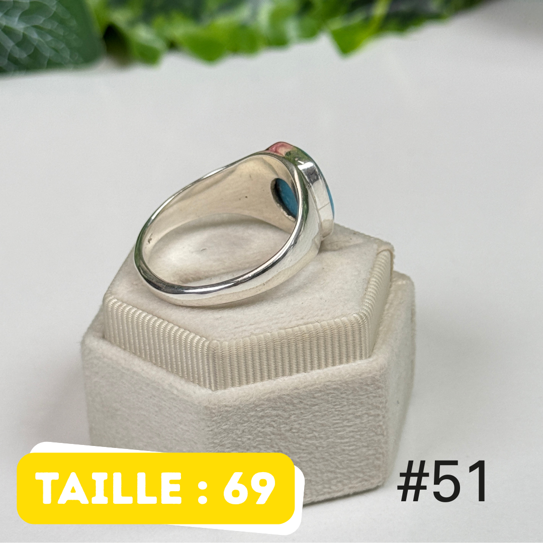 Bague argent 925 turquoise persane Nishapur #TR51