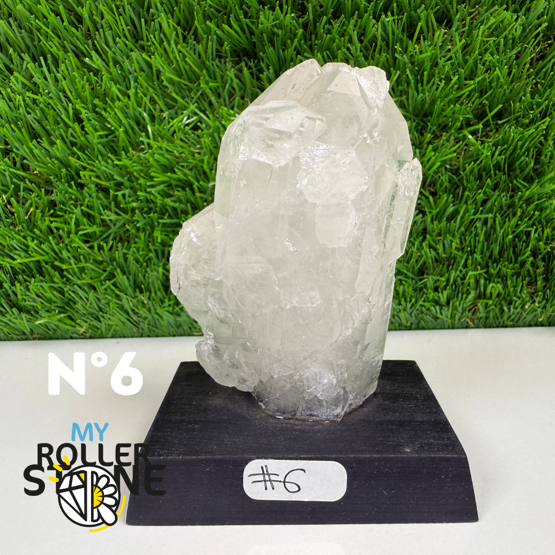 Cristal de roche sur support bois