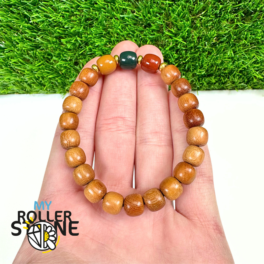 Bracelet Bois De Santal Dorée