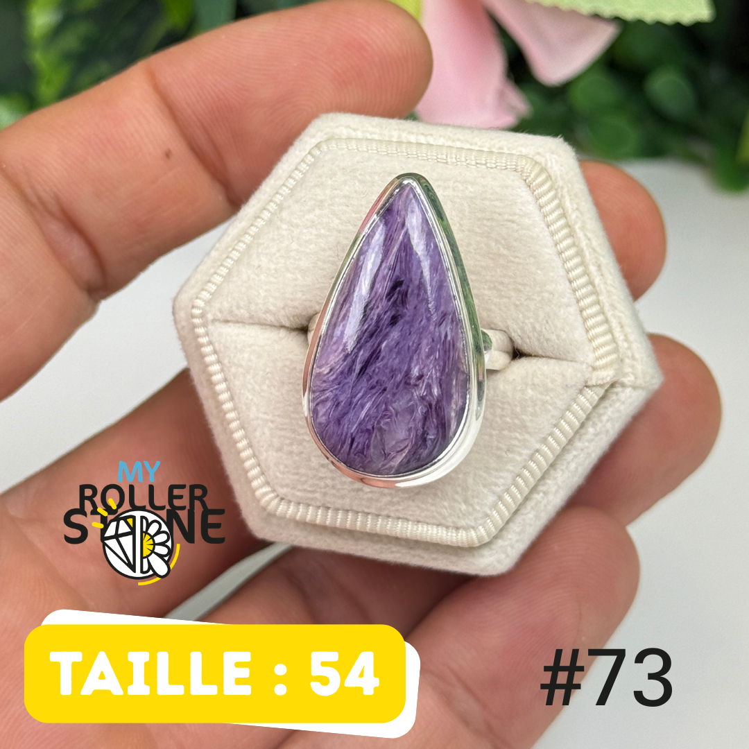 Bague argent charoïte #OR73