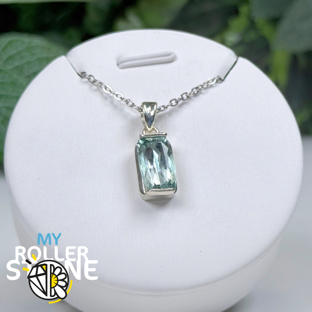 Pendentif Aigue-Marine du Brésil et Argent 925 #4