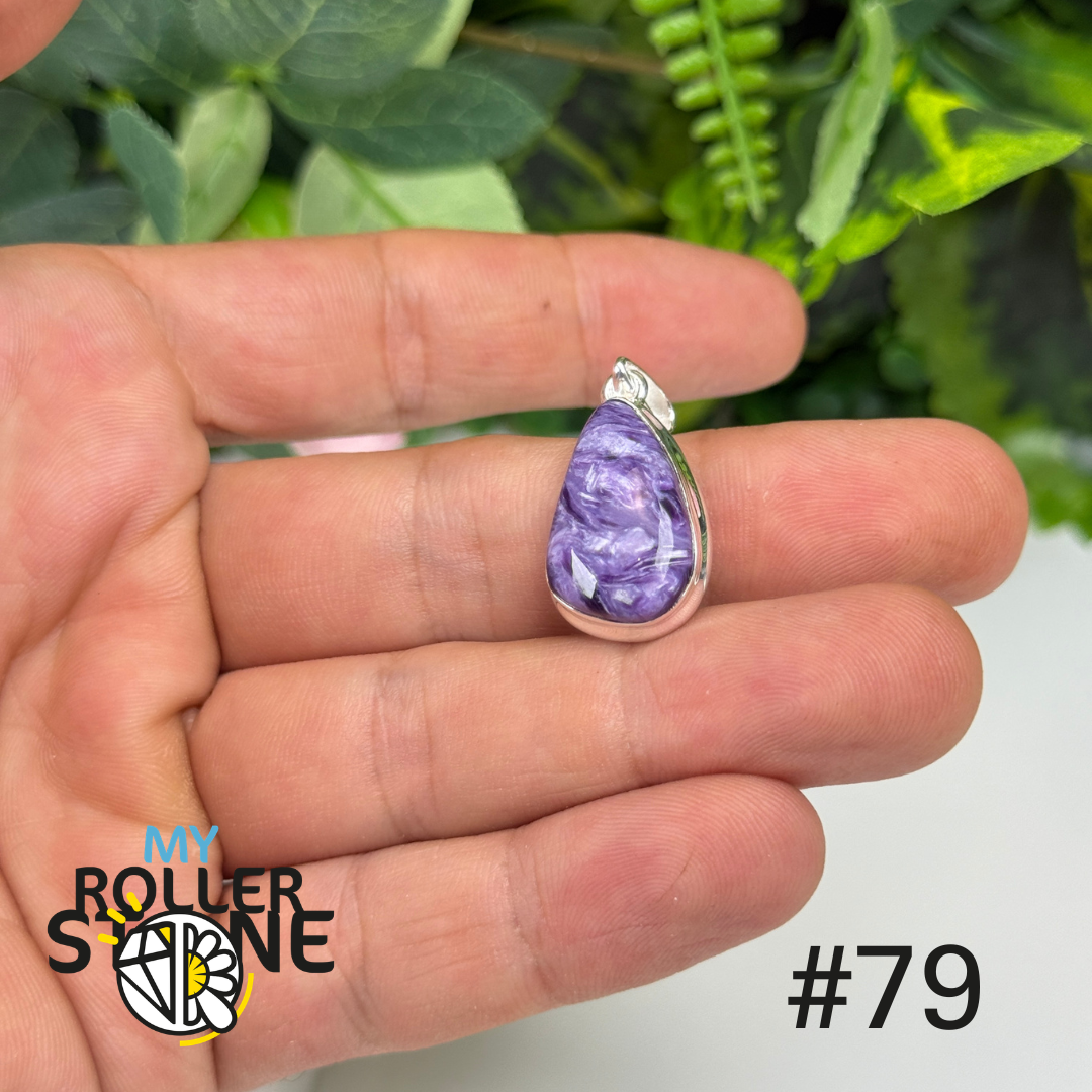 Pendentif argent charoïte #OP79