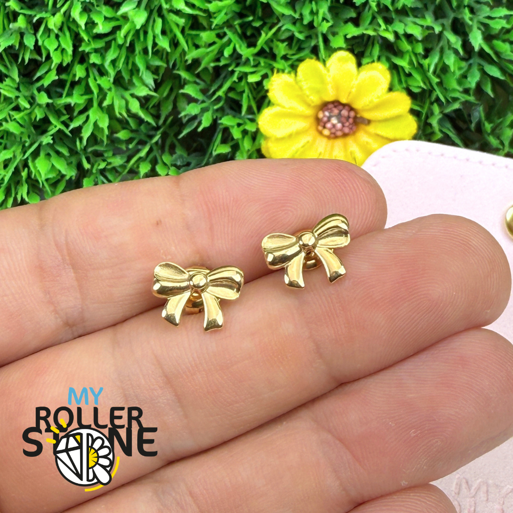 Boucles d’oreilles Nœud Papillon Acier Inoxydable Couleur Or