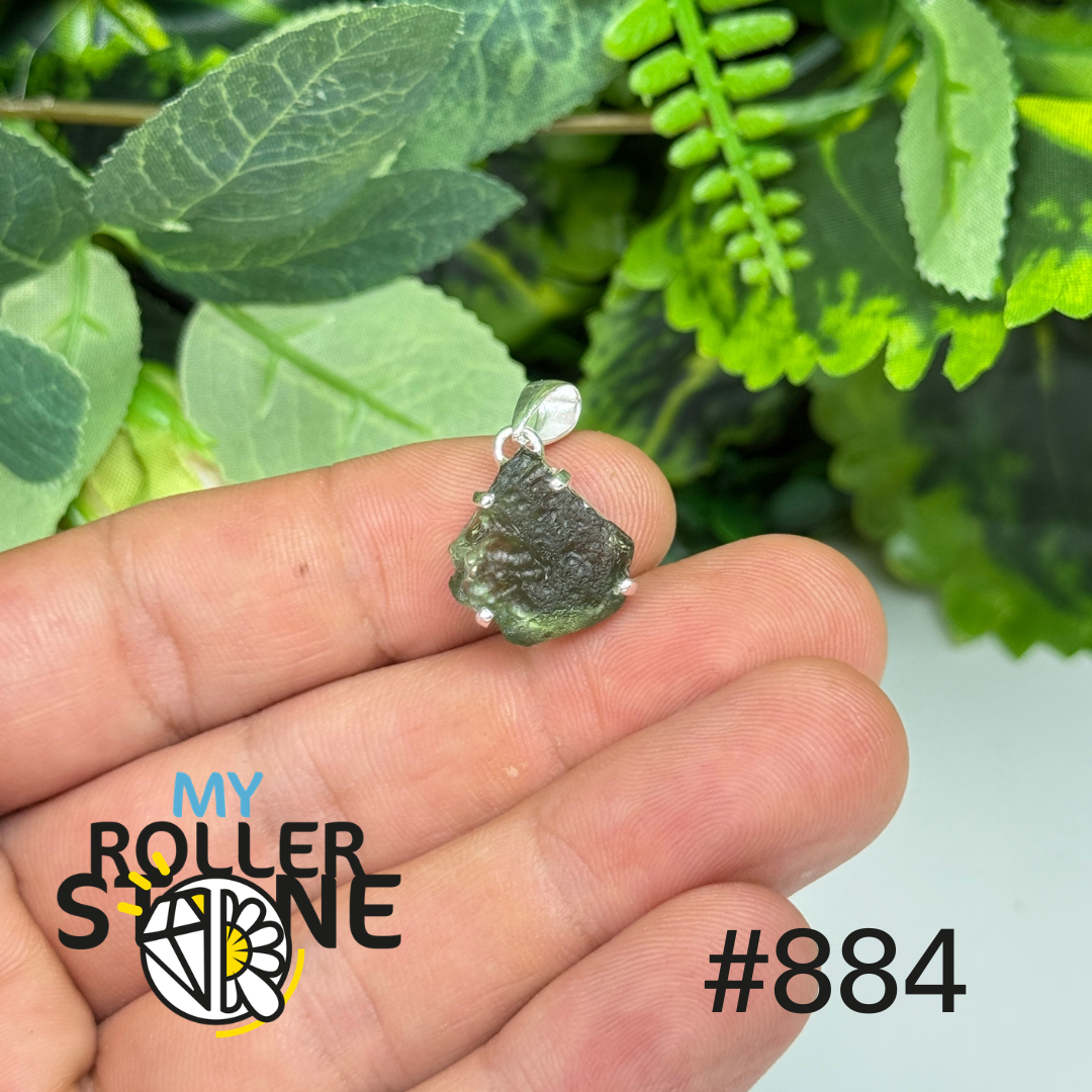 Pendentif argent moldavite #P884