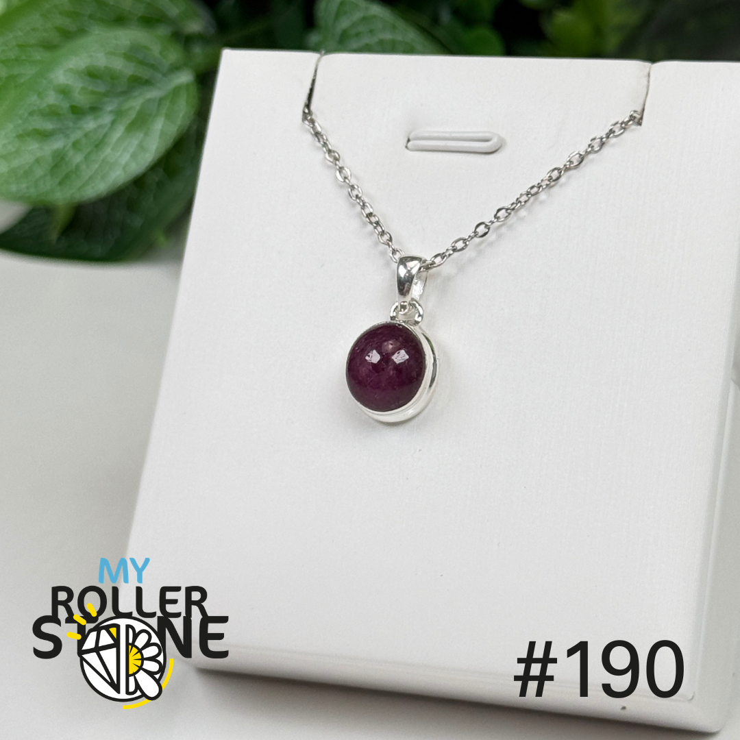 Pendentif argent 925 rubis étoilé #P190