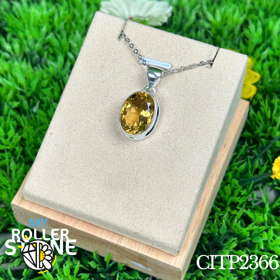 Pendentif en argent Citrine