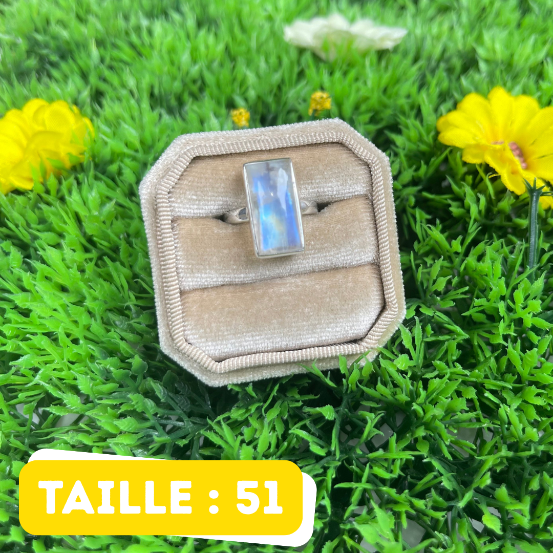 Bague Pierre de Lune Blue Fire #205