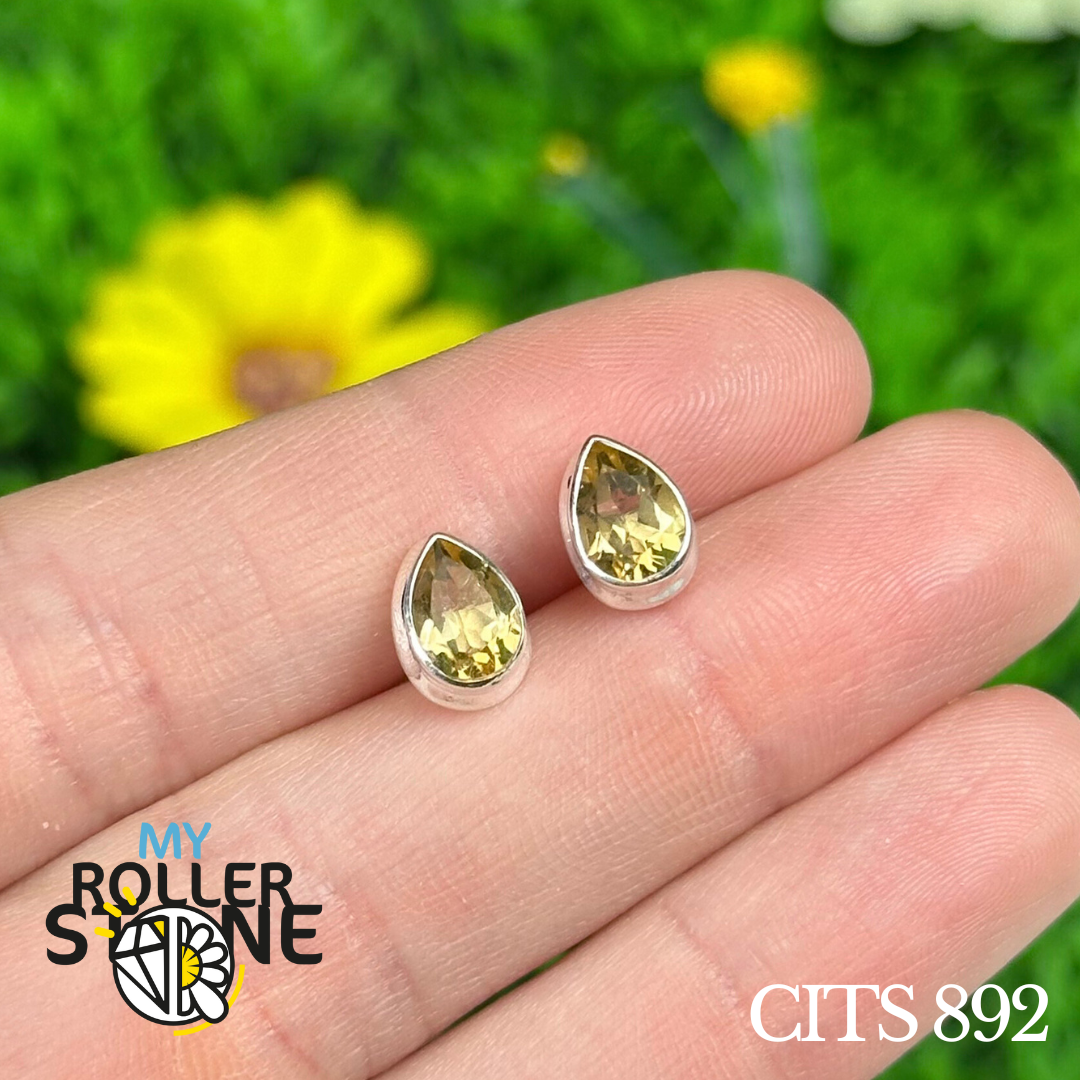 Boucles d&#39;oreilles Argent 925 Citrine #CITS 892