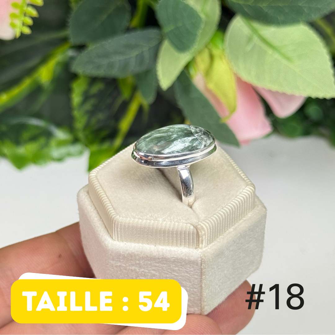 Bague argent 925 séraphinite #PR18