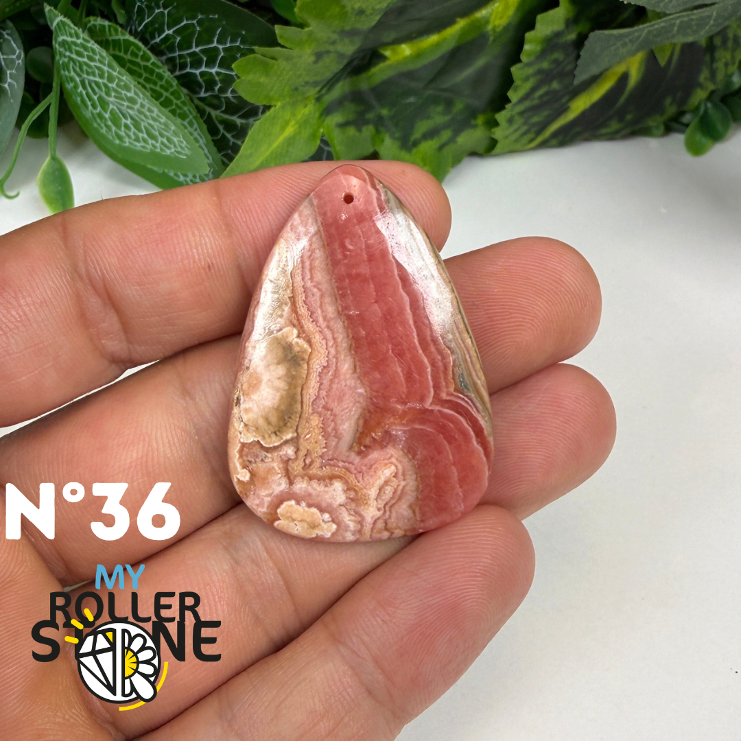 Pendentif Percé Rhodochrosite