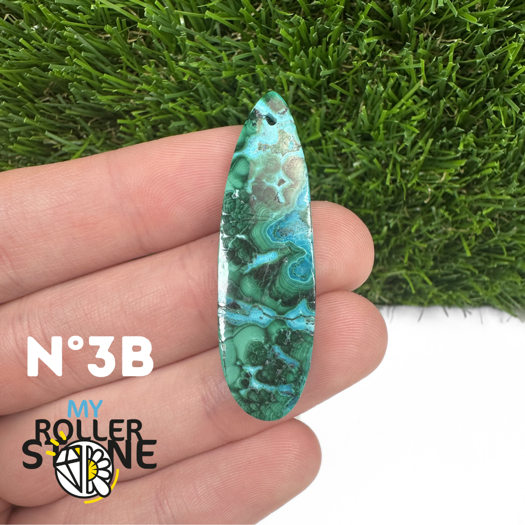 Pendentif Percé Malachite Chrysocolle Goutte