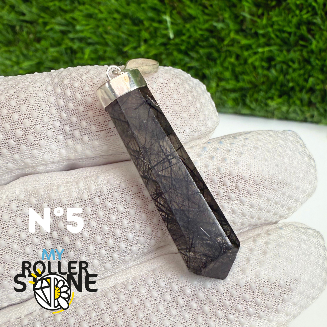 Pendentif Quartz Tourmaliné et Argent