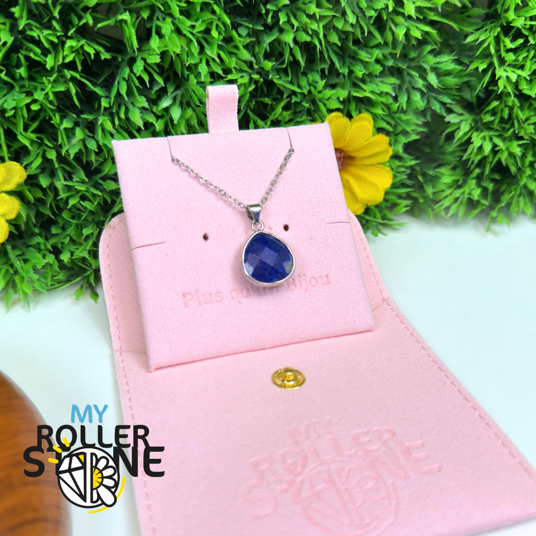 Pendentif Lapis Lazuli Goutte Facettée Argenté