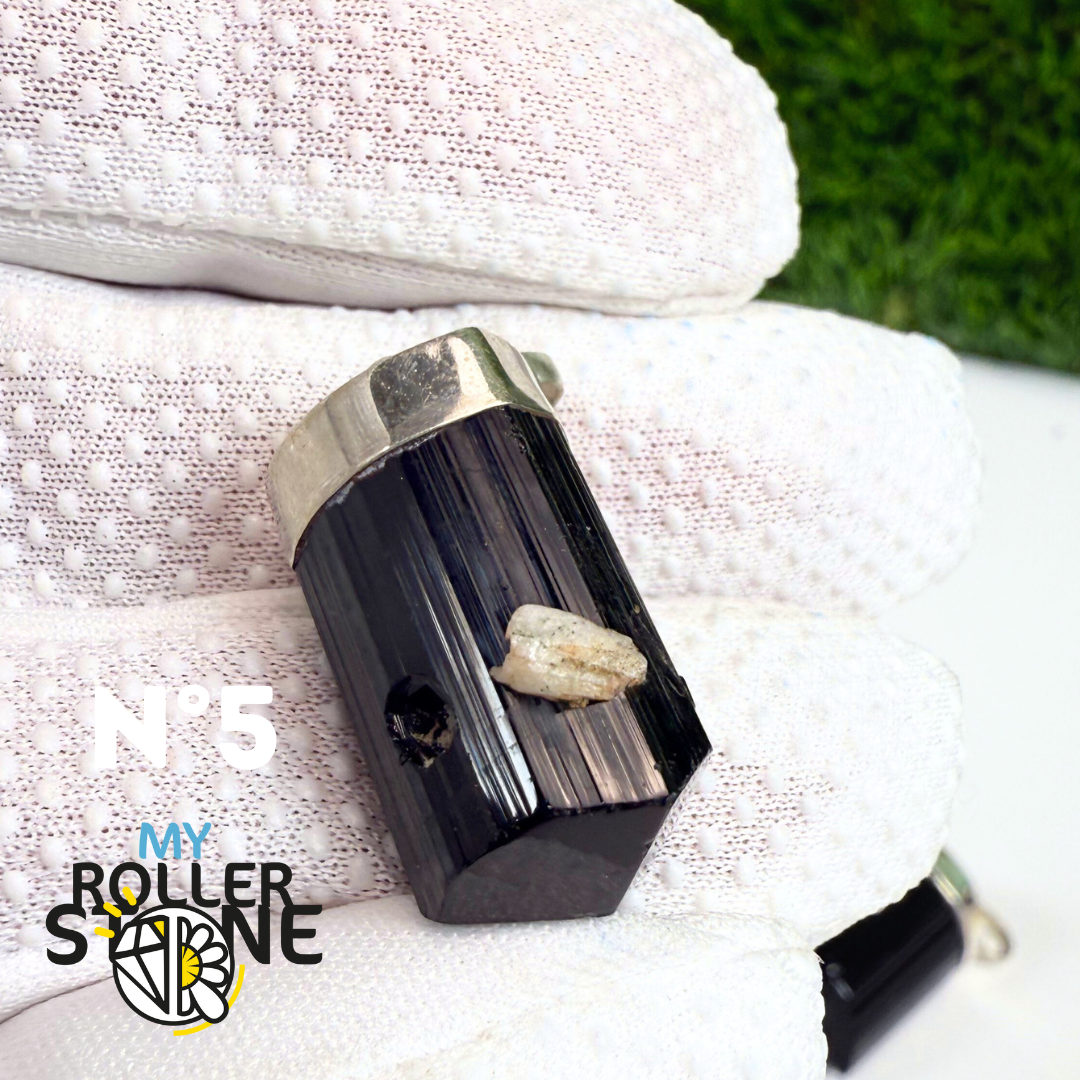 Pendentif Tourmaline Noire et Argent