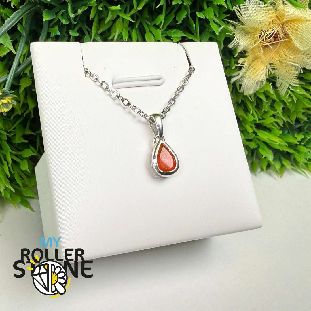 Pendentif Cornaline Facettée Argent 925 – CRF