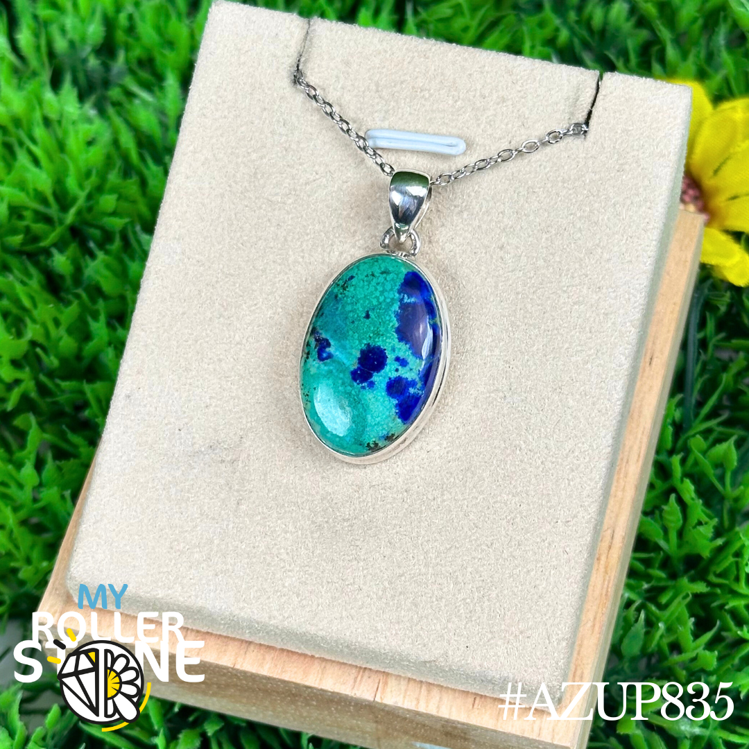 Pendentif Azurite Chrysocolle #AZUP835