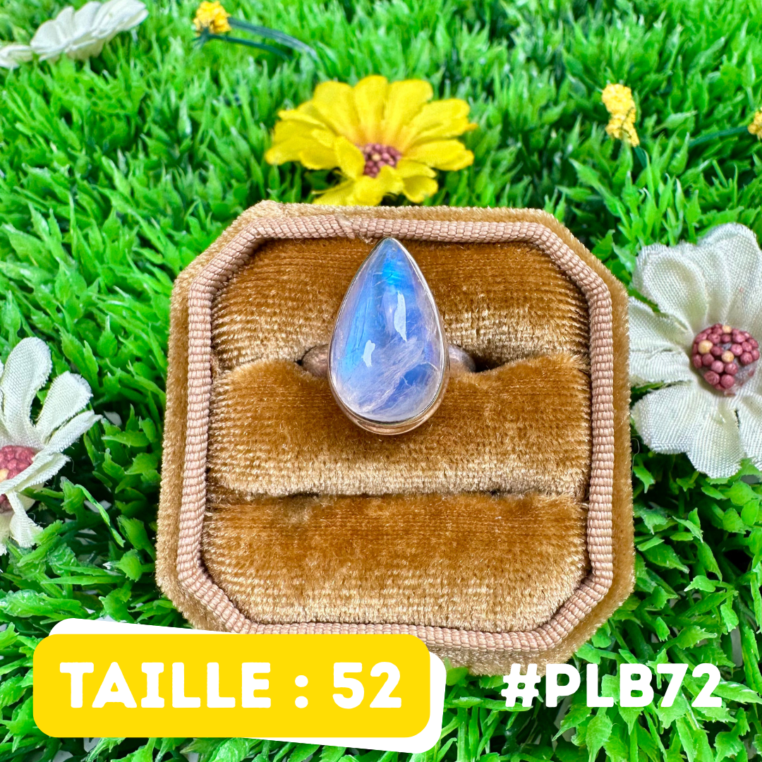 Bague Pierre de Lune Blue Fire #PLB72