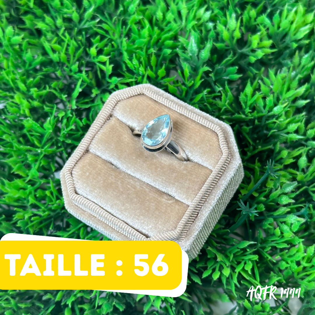 Bague Argent Aigue Marine #AQMR 1999
