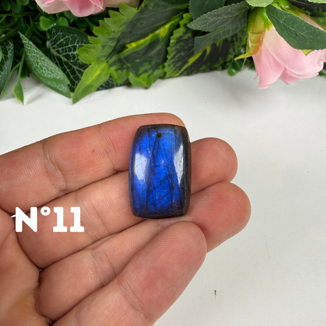 Pendentif Labradorite blue fire percé 5A