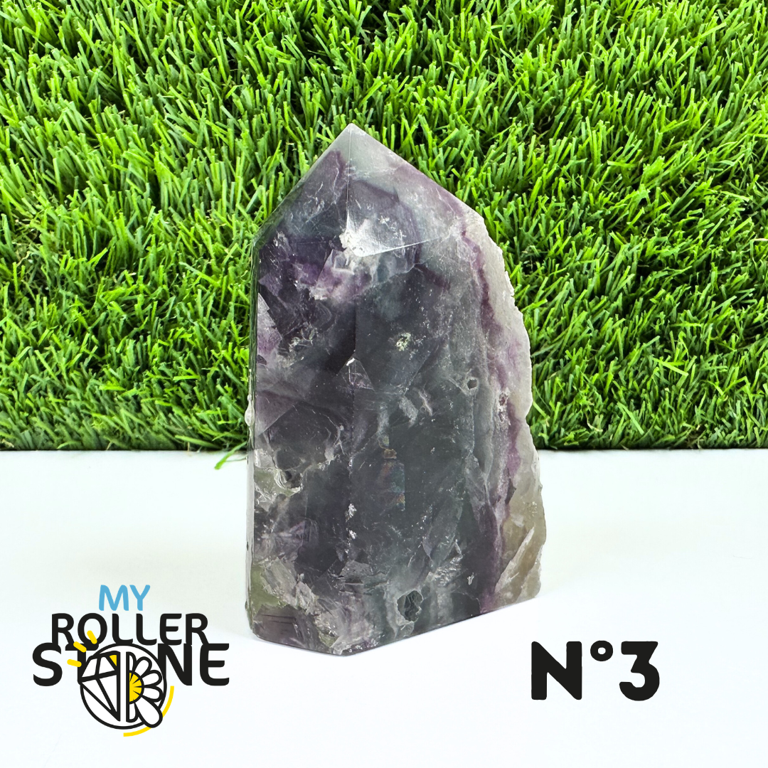 Pointes Pierre Rectangulaire Fluorite Arc-en-Ciel