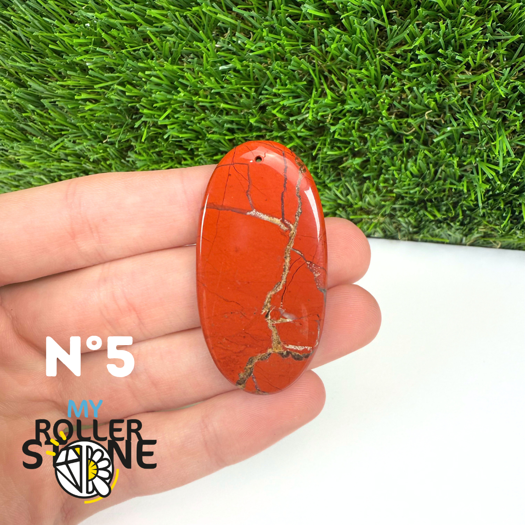 Pendentif Jaspe rouge 5A Percé