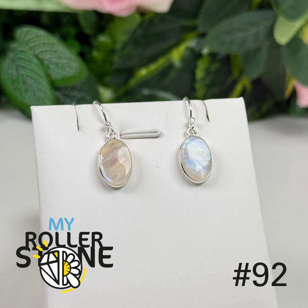 Boucles d’oreilles argent pierre de lune #NE92