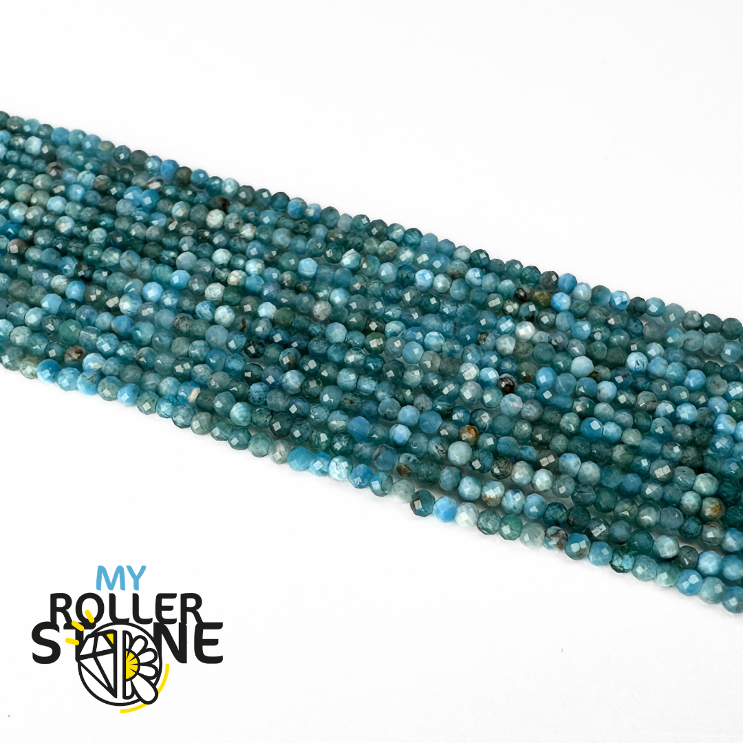 Perle Facettée Apatite Bleue 3A 2 MM