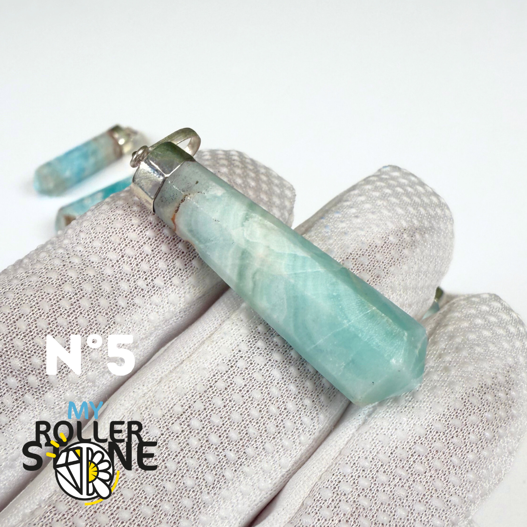 Pendentif Aragonite Bleue et Argent