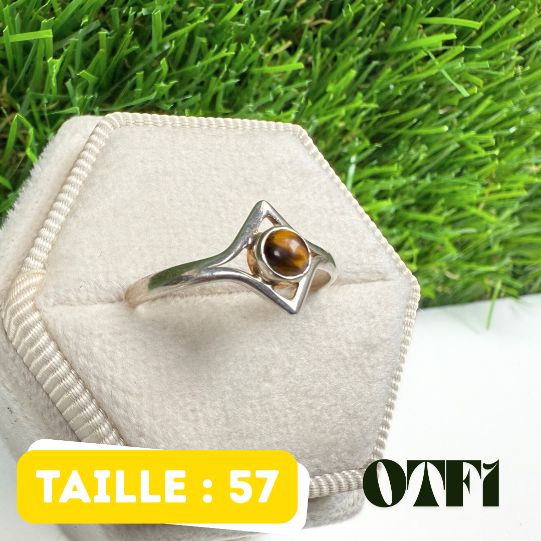 Bague Oeil De Tigre Argent #OTF1