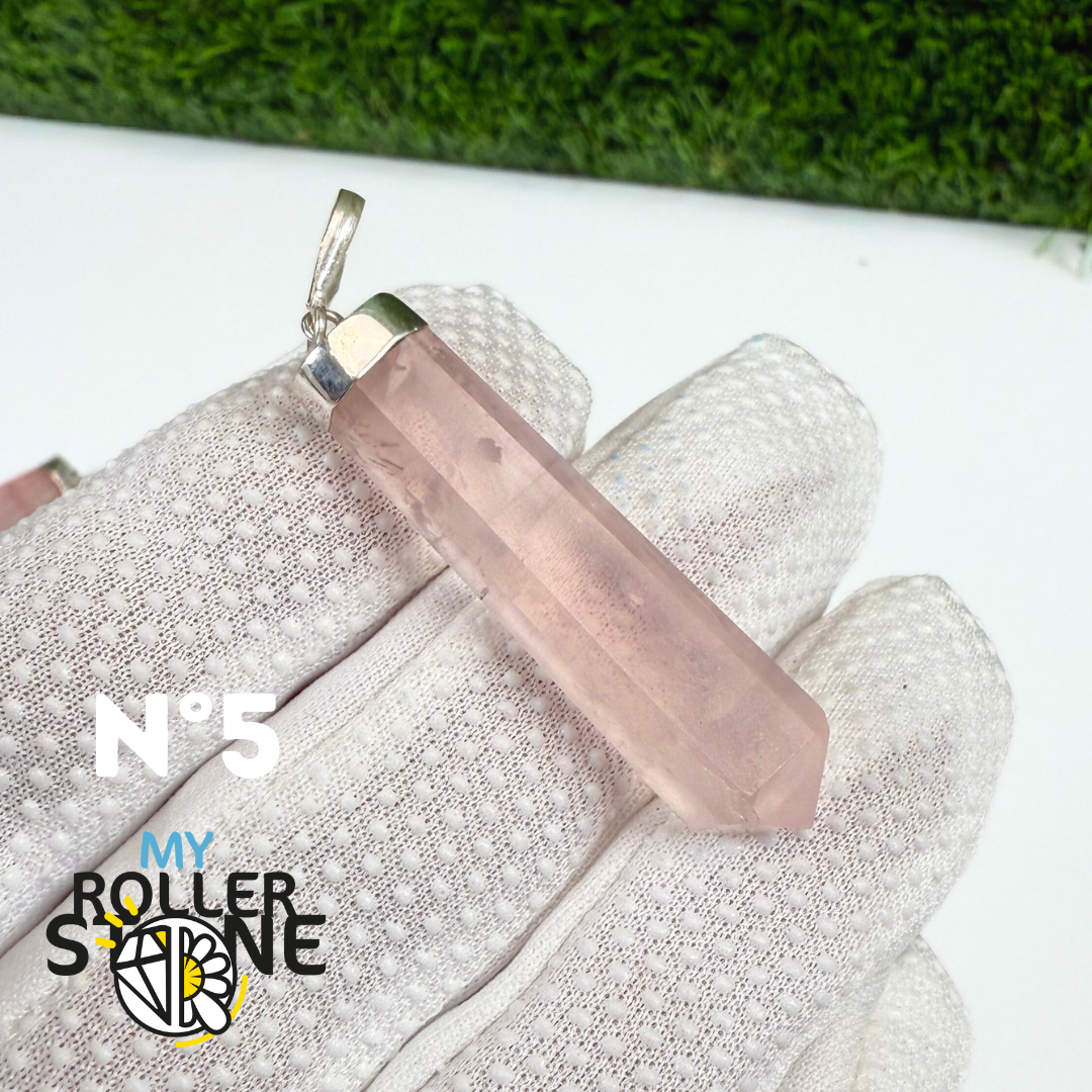 Pendentif Quartz rose et Argent
