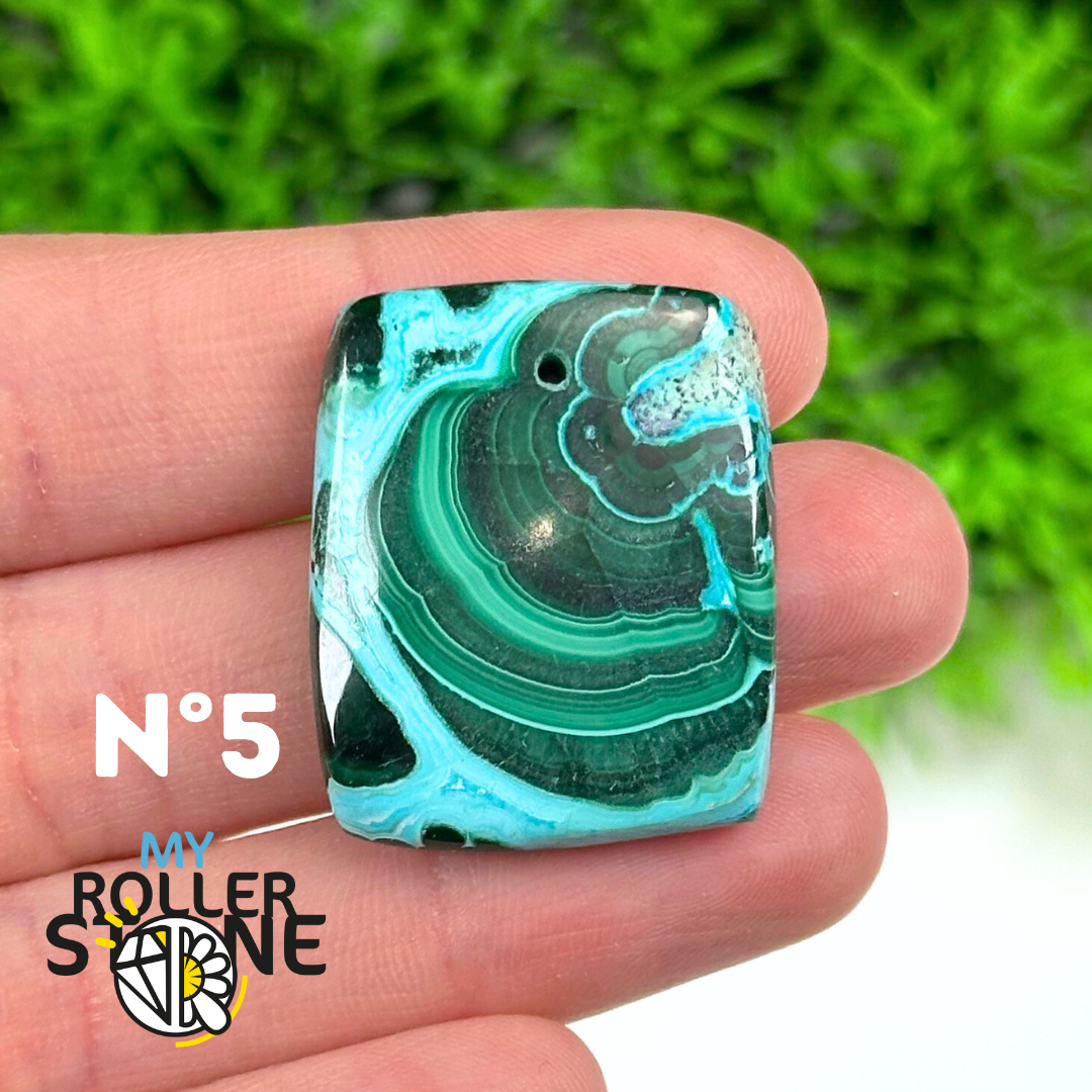 Pendentif Percé Malachite Chrysocolle 5A