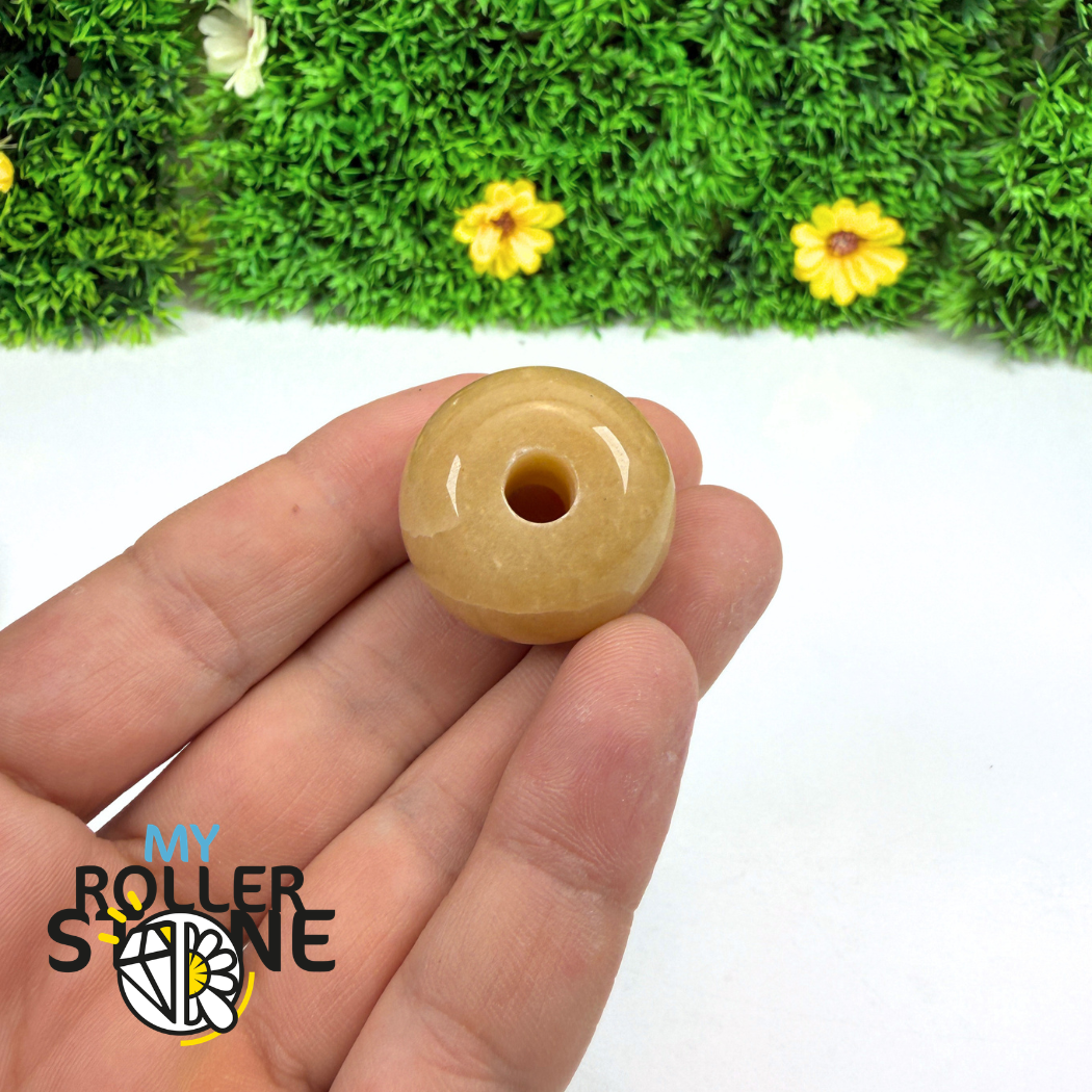 Perle trou large Aventurine jaune