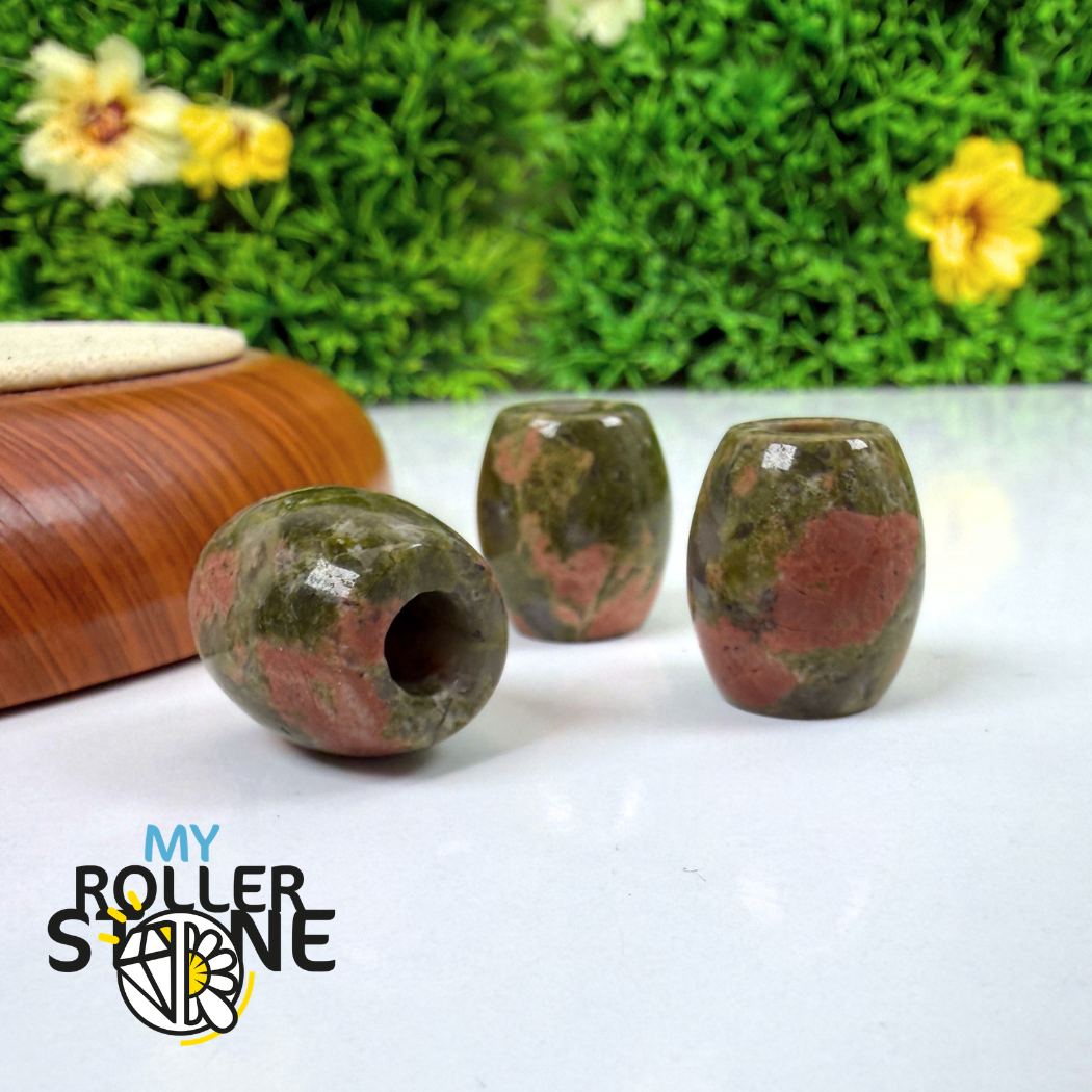 Perle Baril trou large (Quartz rose, Oeil de tigre, Unakite..)