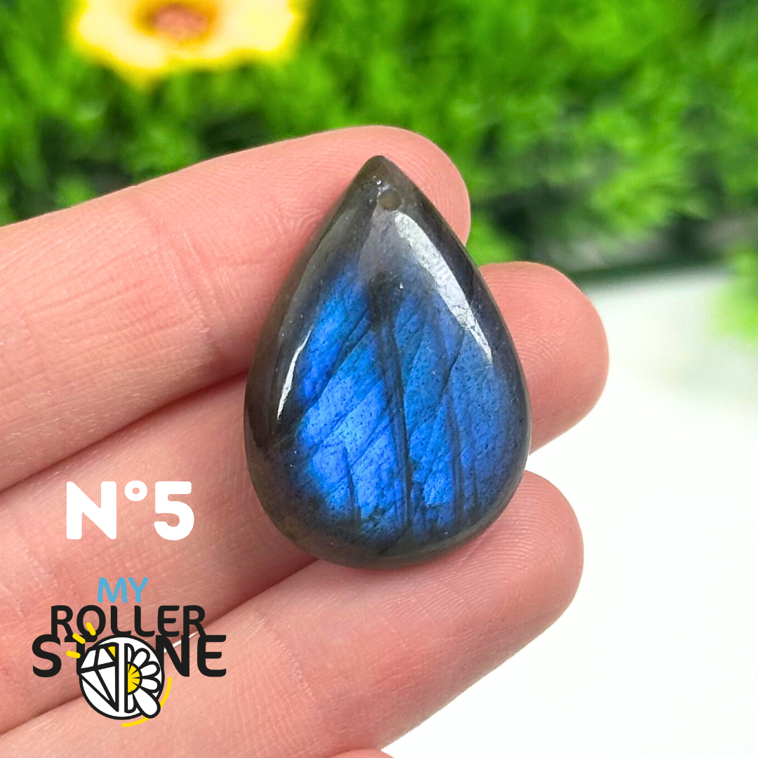 Pendentif Labradorite blue fire percé 5A
