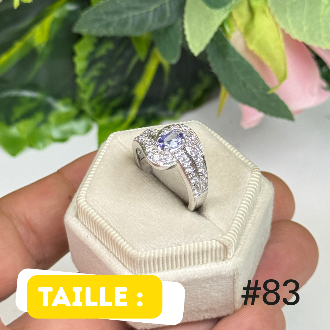 Bague argent 925 tanzanite facettée #FR83