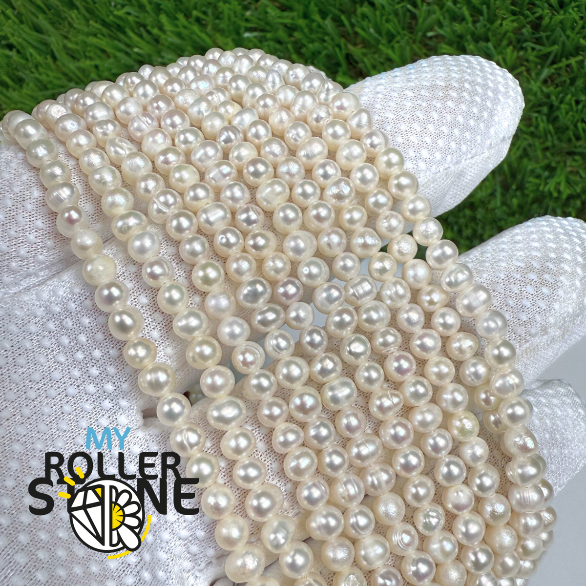 Perles d'eau douce naturelles lisses de 3-4 mm